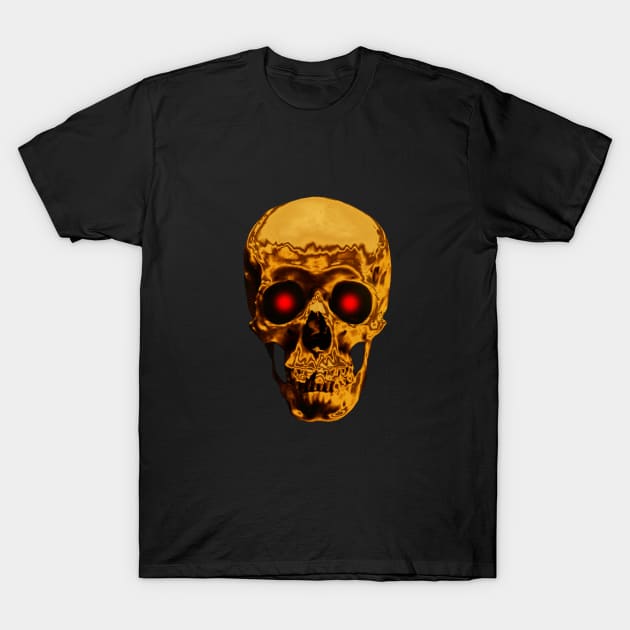 Golden Skull T-Shirt by Tariq-T-art